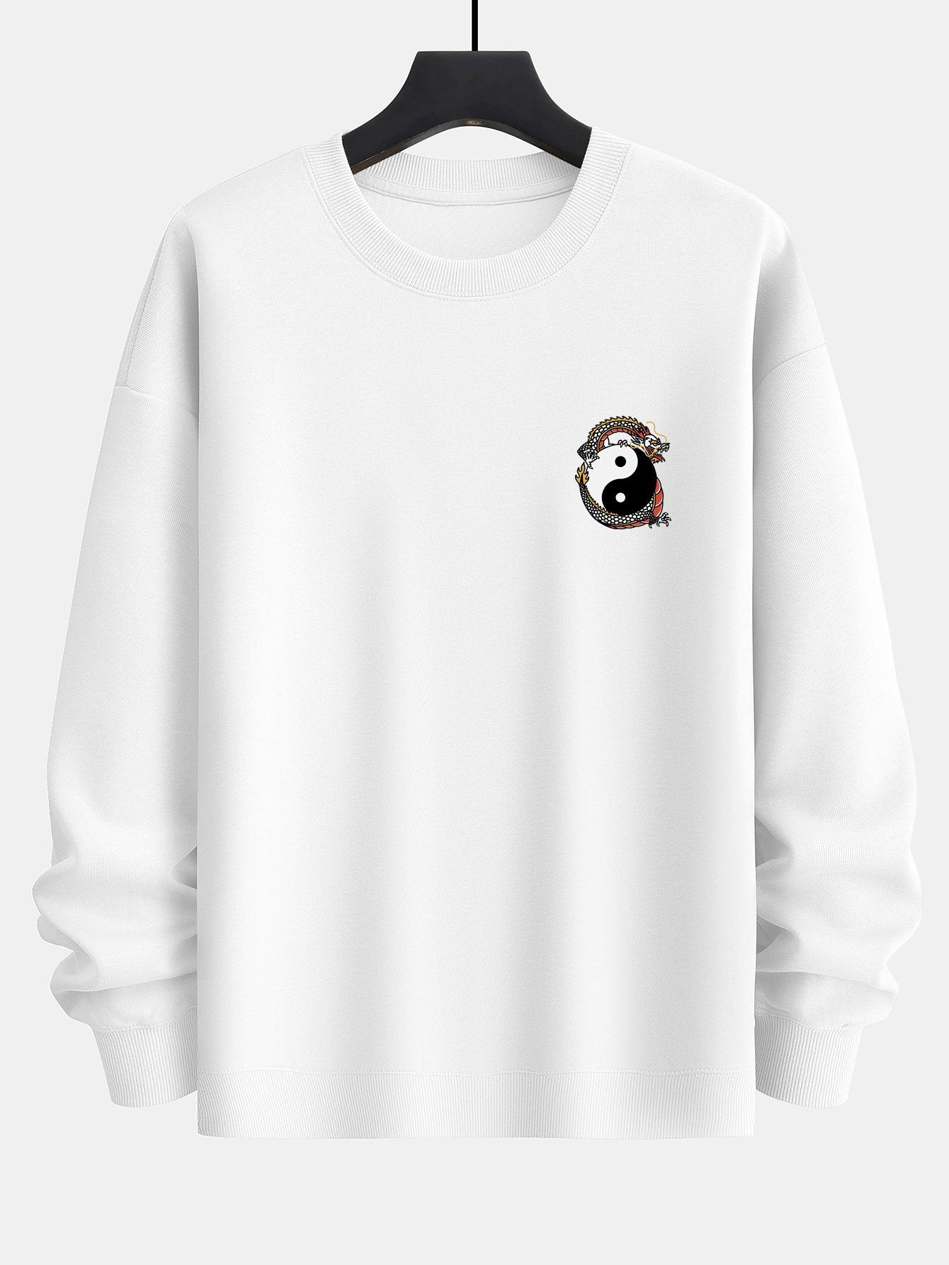 Dragon Slogan Back Print Relax Fit Sweatshirt